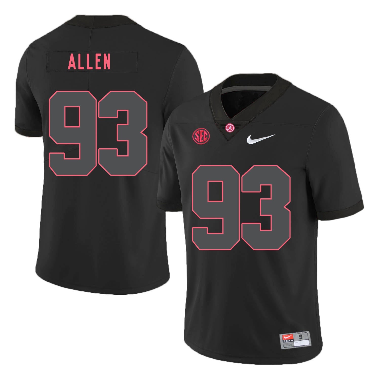 Jonathan Allen 93 Lights Out .1jpg College Football Jersey football jersey product view 1