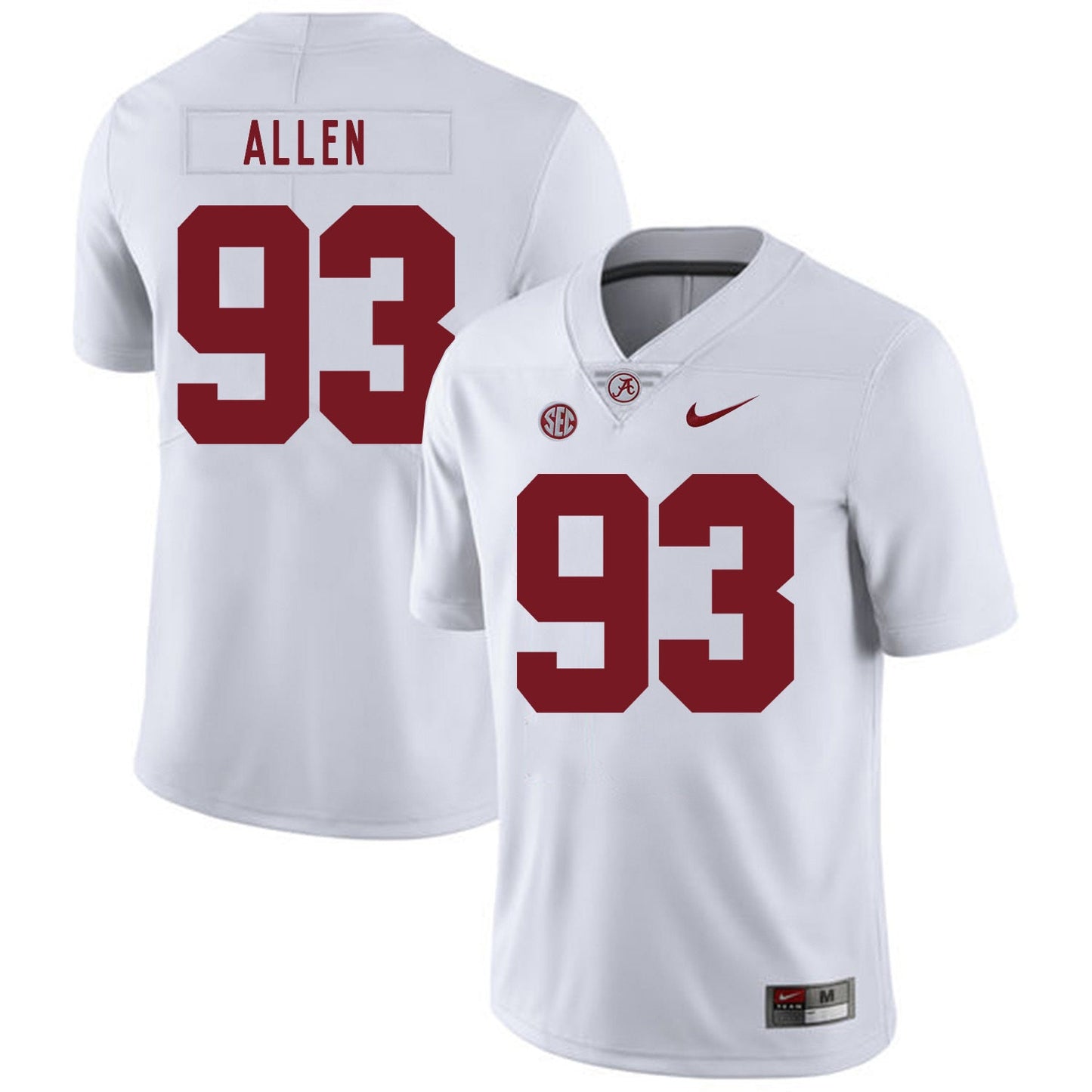 Jonathan Allen 93 White .2jpg College Football Jersey football jersey product view 1
