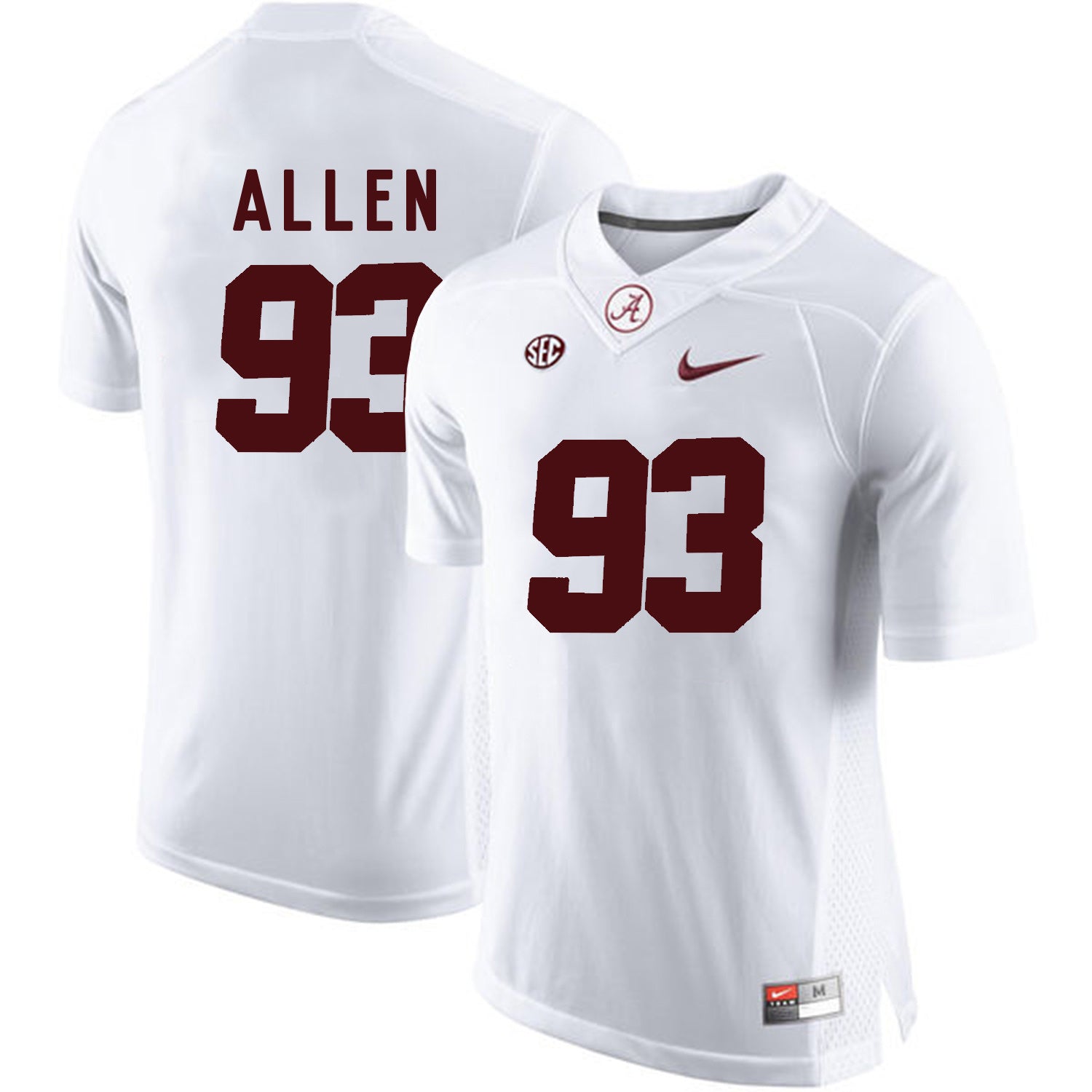 Jonathan Allen 93 White College Football Jersey football jersey product view 1