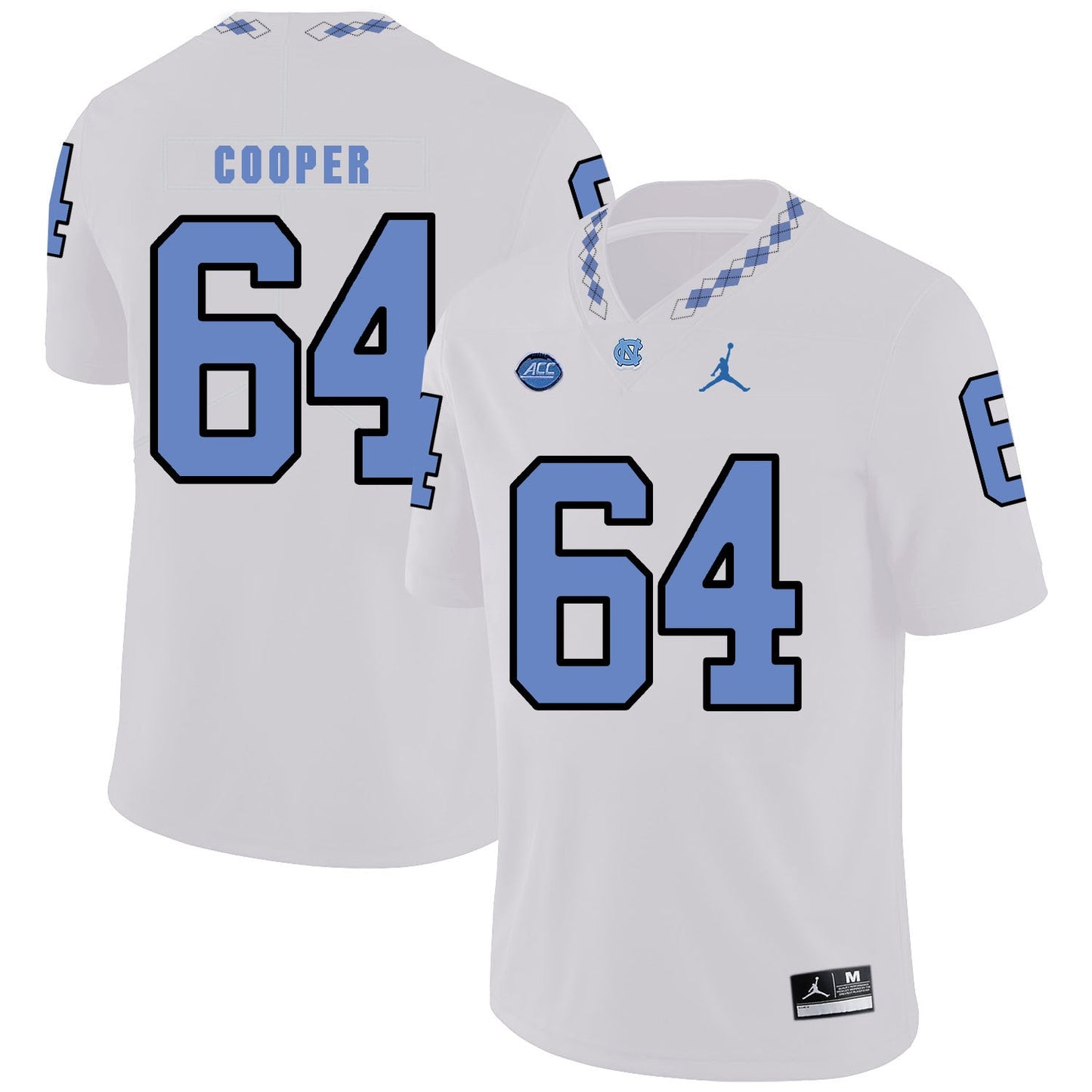 Jonathan Cooper 64 White College Football Jersey football jersey product view 1