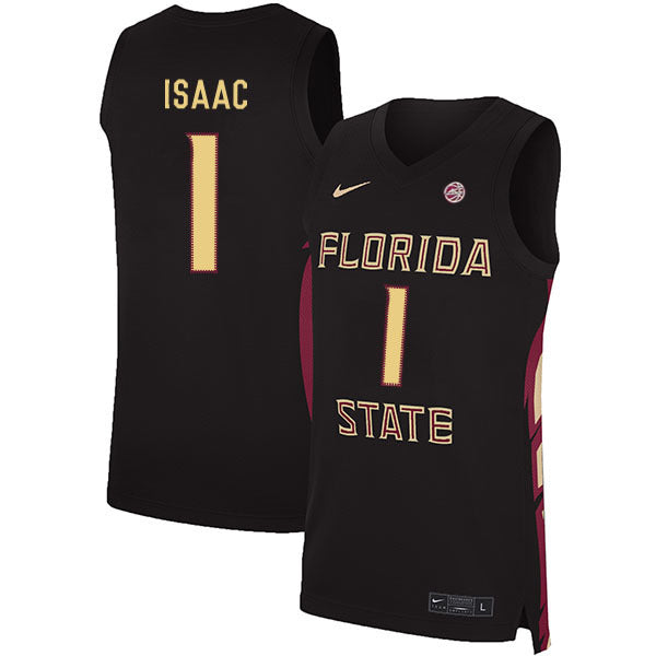 Jonathan Isaac 1 Black College Football Jersey football jersey product view 1