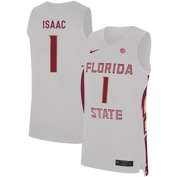 Jonathan Isaac 1 White College Football Jersey football jersey product view 1