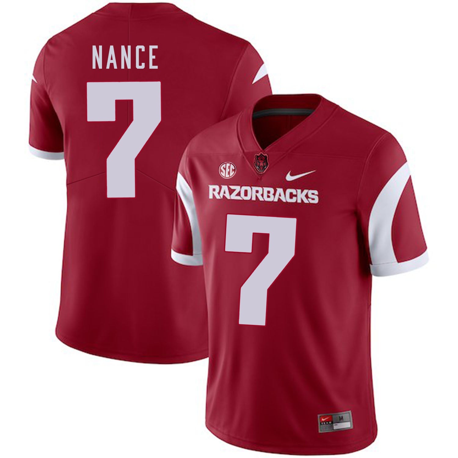 Jonathan Nance 7 Red College Football Jersey football jersey product view 1