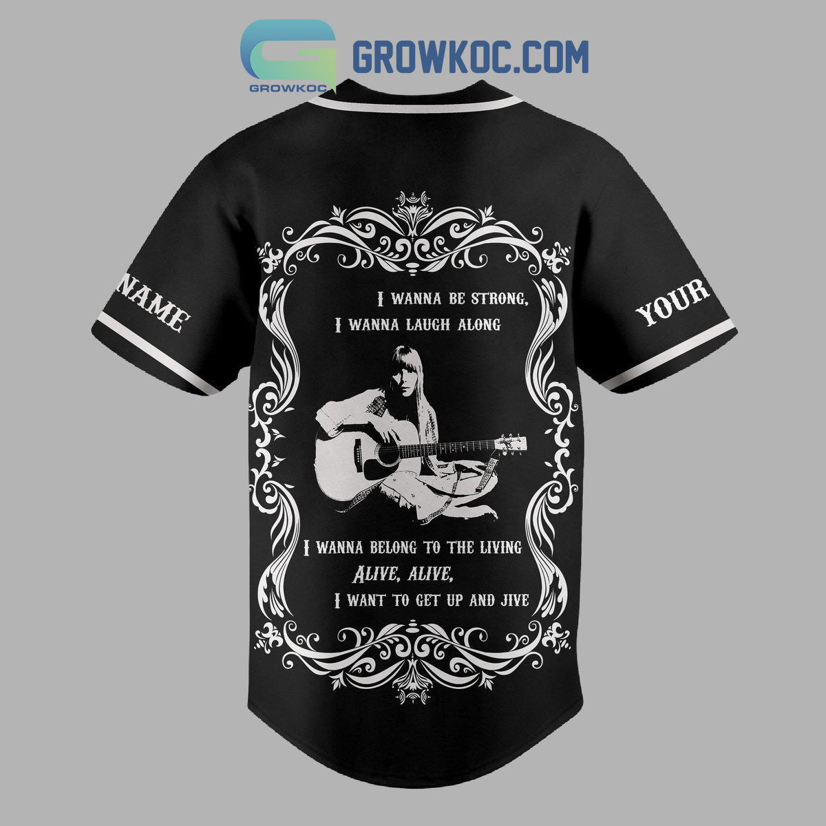 Joni Mitchell Wish I Could Find A River I Could Skate Away On Personalized Baseball Jersey baseball jersey product view 3