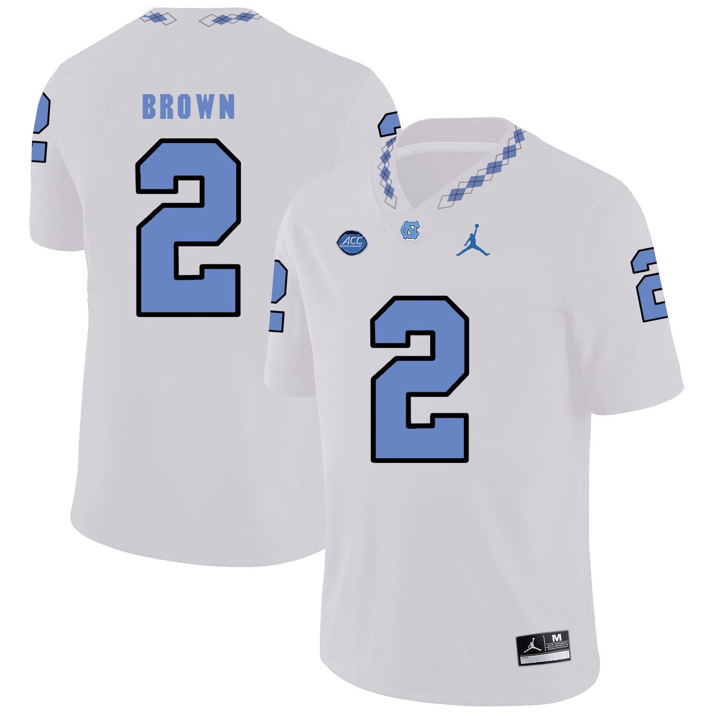 Jordon Brown 2 White College Football Jersey football jersey product view 1