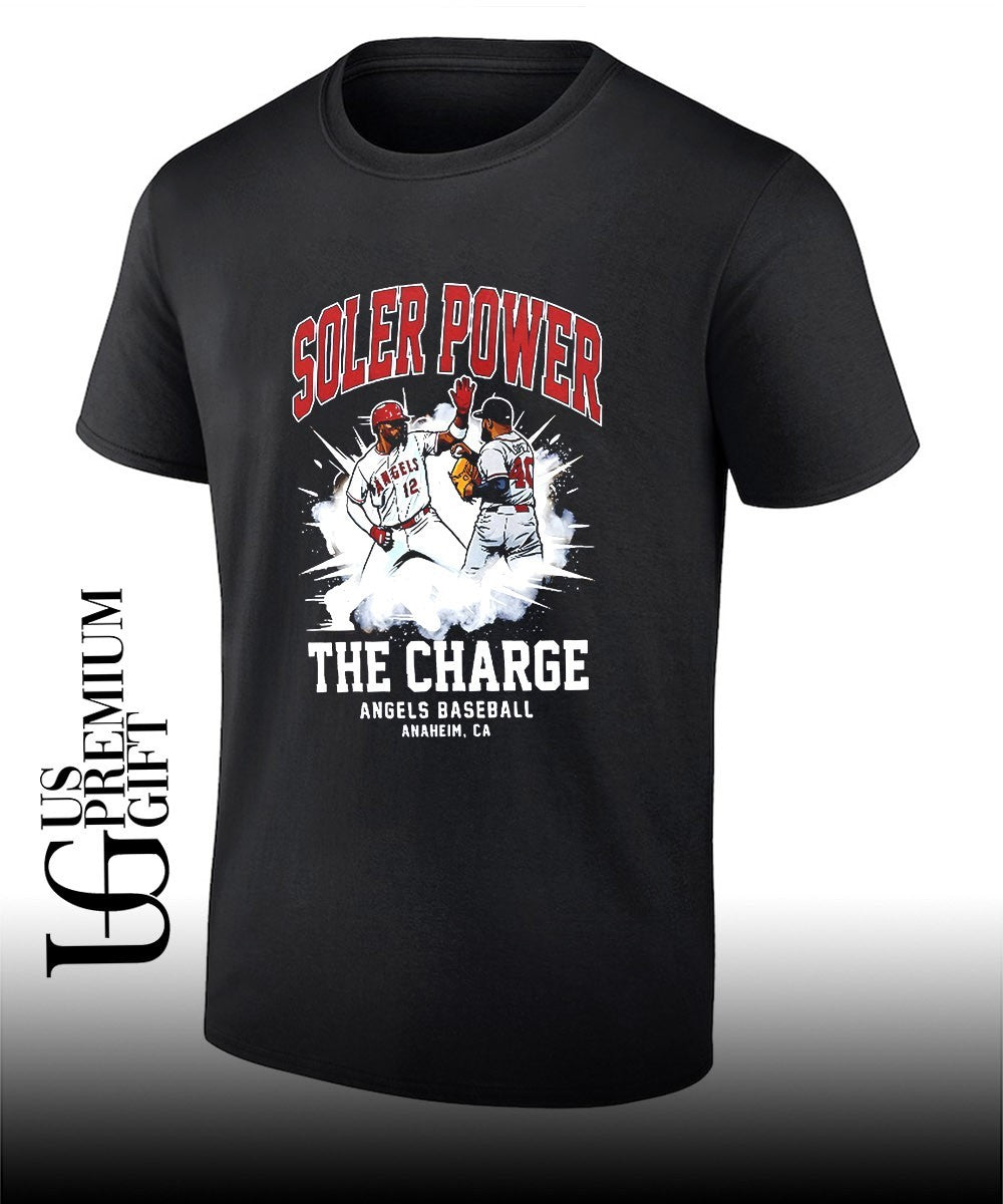 Jorge Soler Power The Charge Angels baseball shirt Unisex T-shirt, Sweatshirt, Hoodie, Long Sleeve Tee - T-Shirt, Sweatshirt, Hoodie