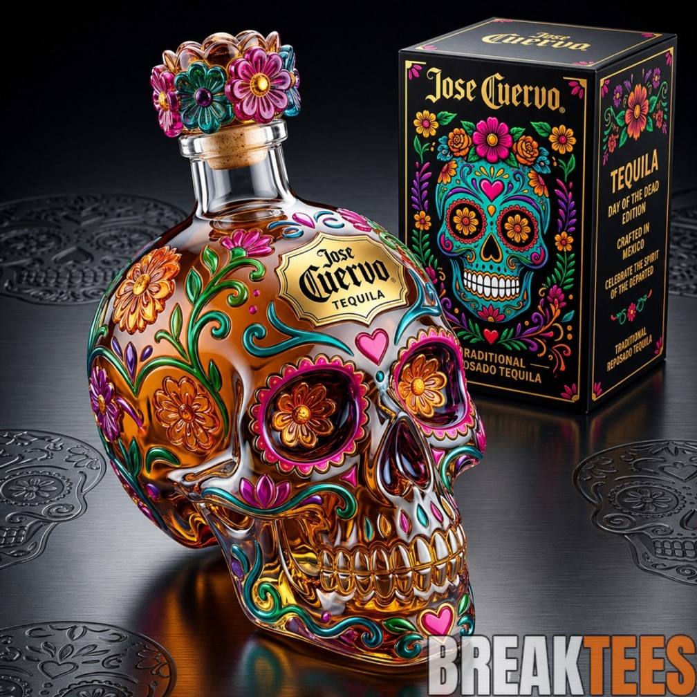 Jose Cuervo Day of The Dead Tequila Bottle  Limited Edition Unisex T-shirt, Sweatshirt, Hoodie, Long Sleeve Tee - T-Shirt, Sweatshirt, Hoodie