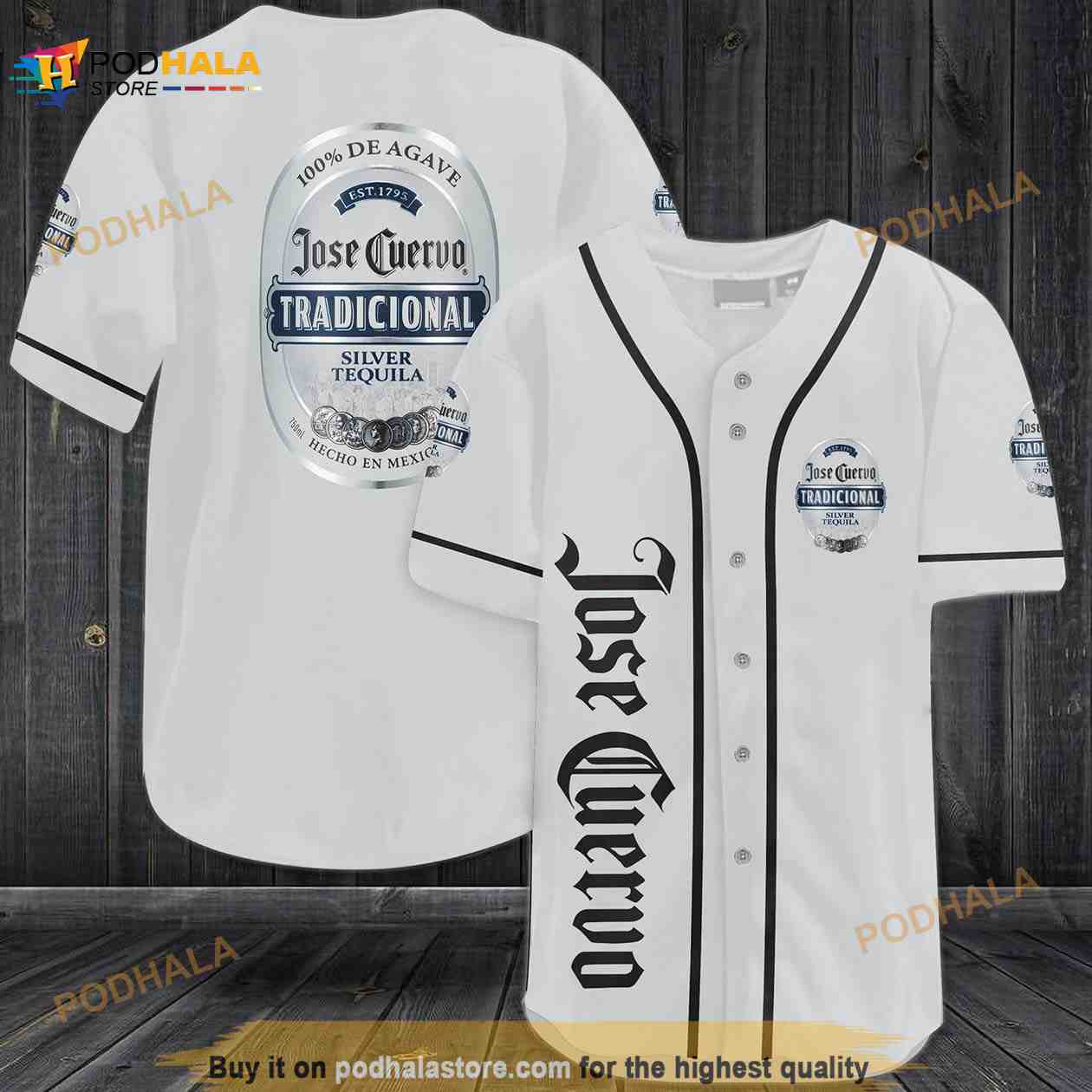 Jose Cuervo Silver 3D Baseball Jersey baseball jersey product view 2