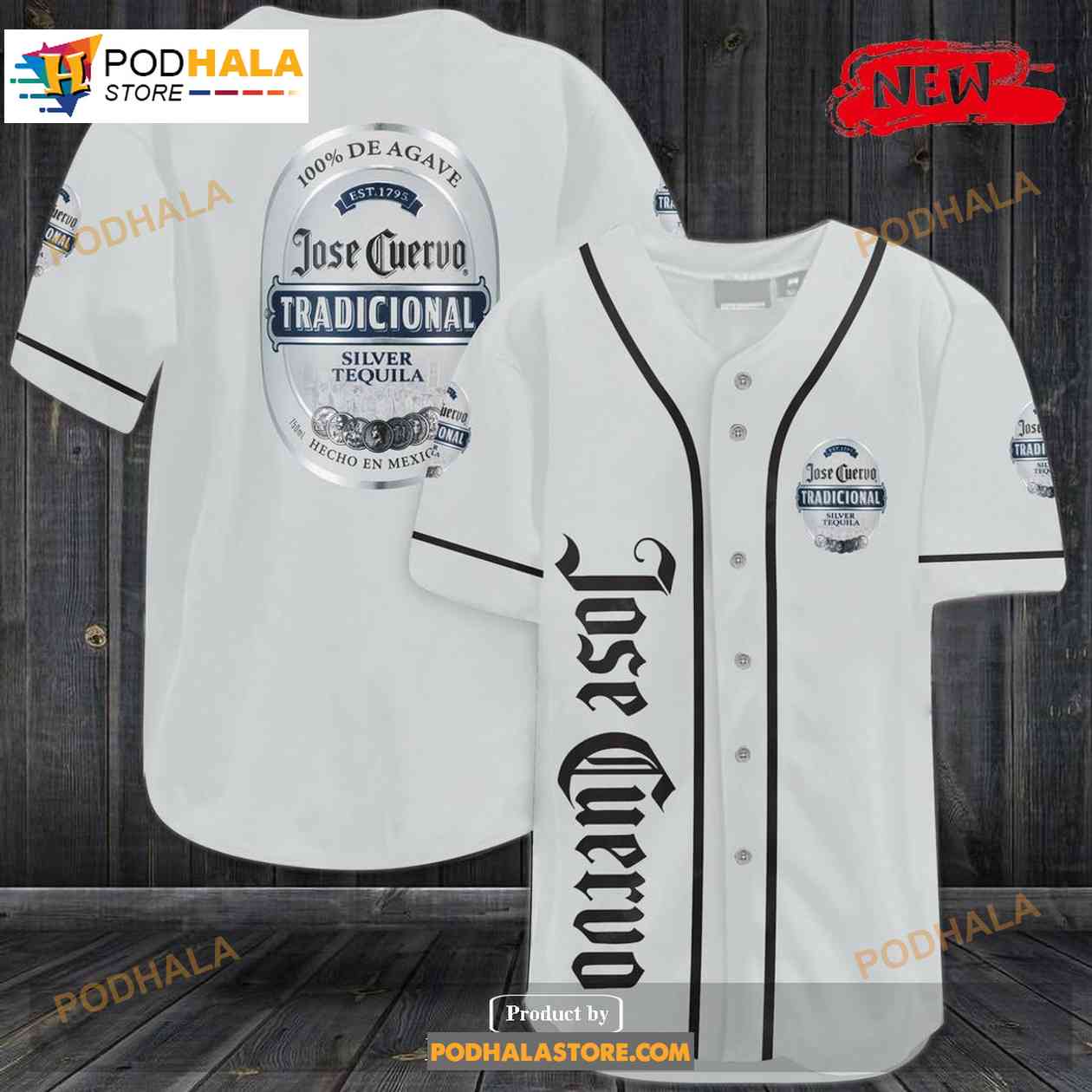 Jose Cuervo Silver All Over Print Unisex Baseball Jersey baseball jersey product view 1