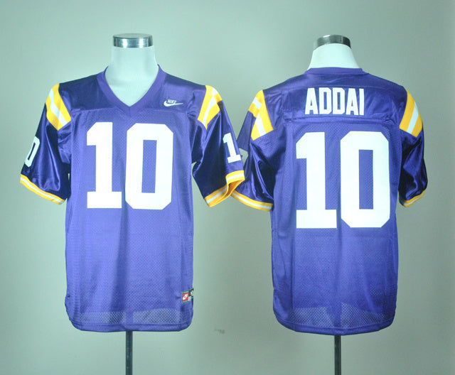 Joseph Addai 10 Purple Retro College Football Jersey football jersey product view 1