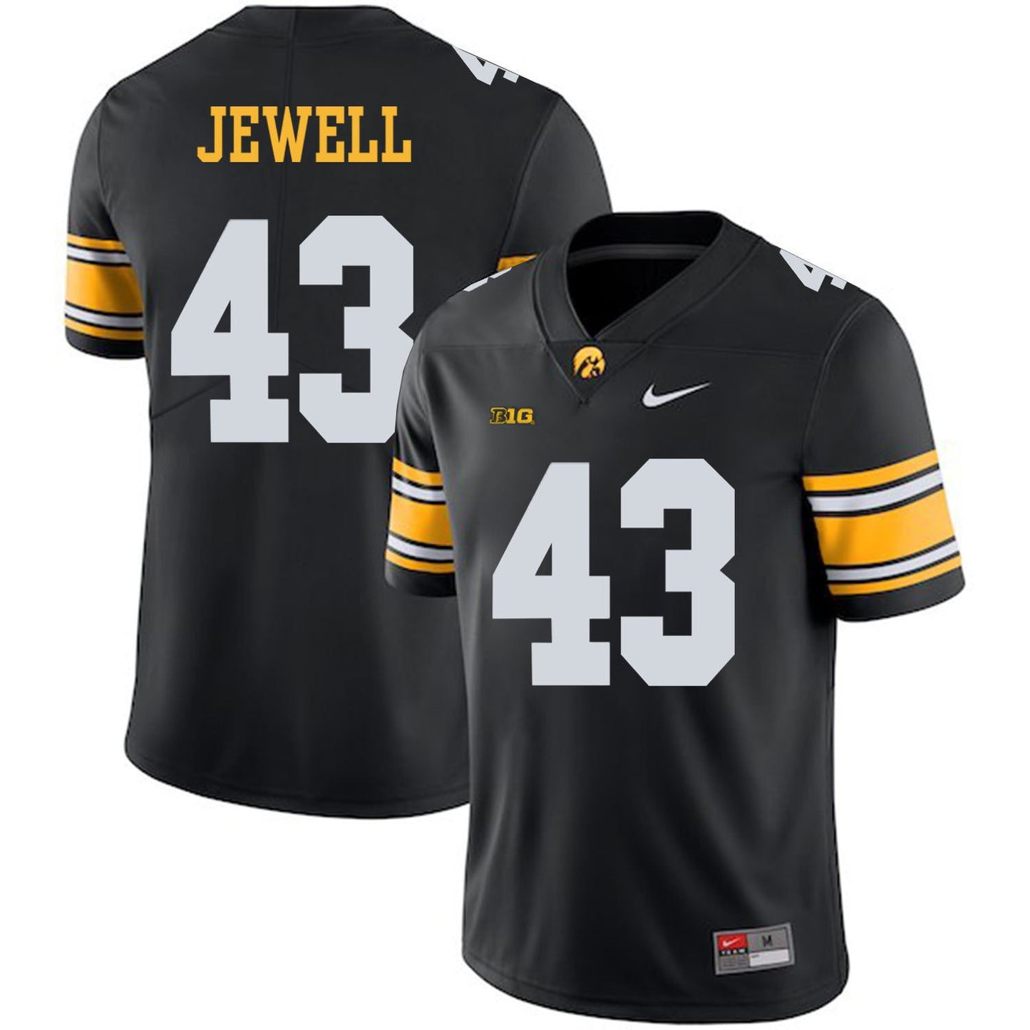 Josey Jewell 43 Black College Football Jersey football jersey product view 1