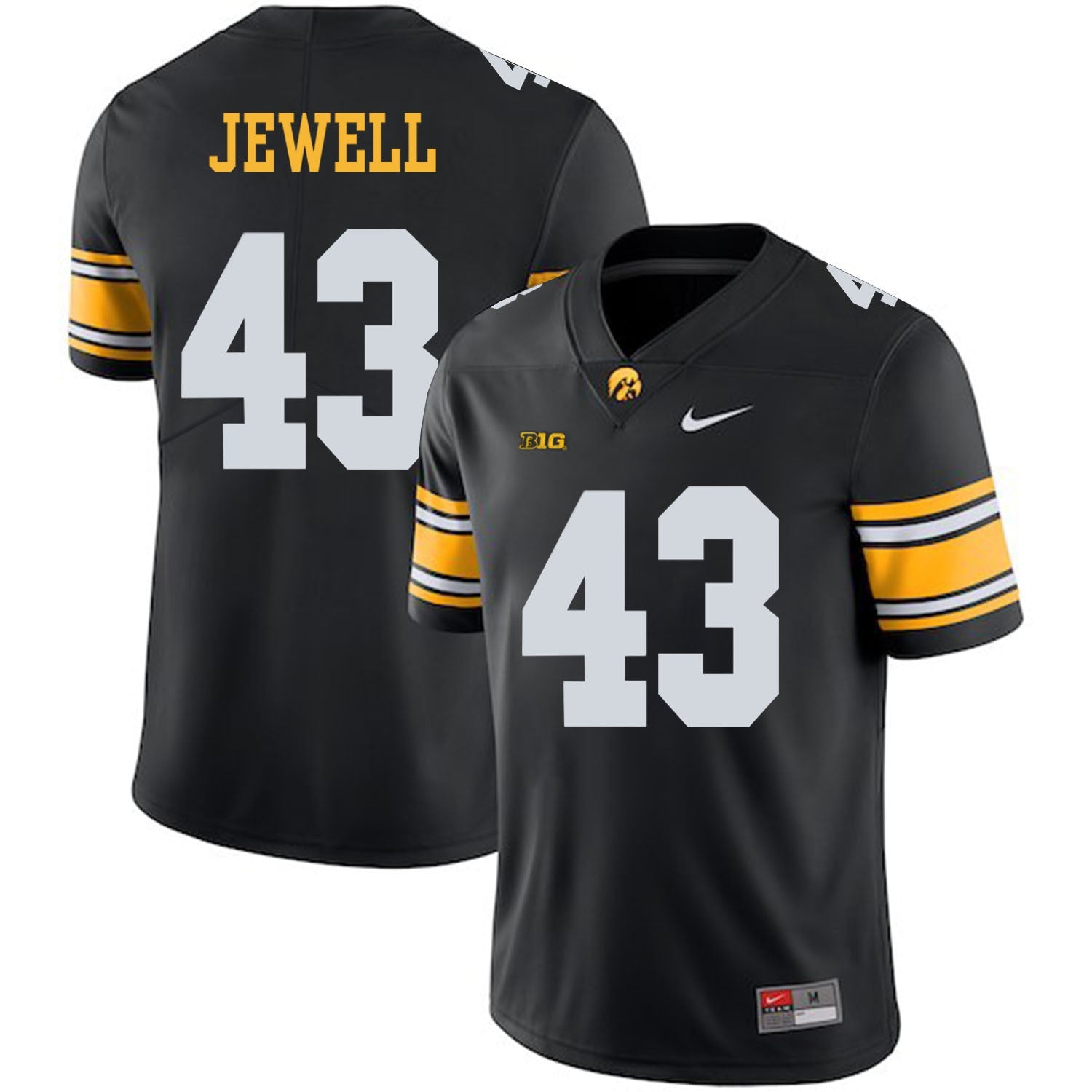 Josey Jewell 43 Black College Football Jersey football jersey product view 1