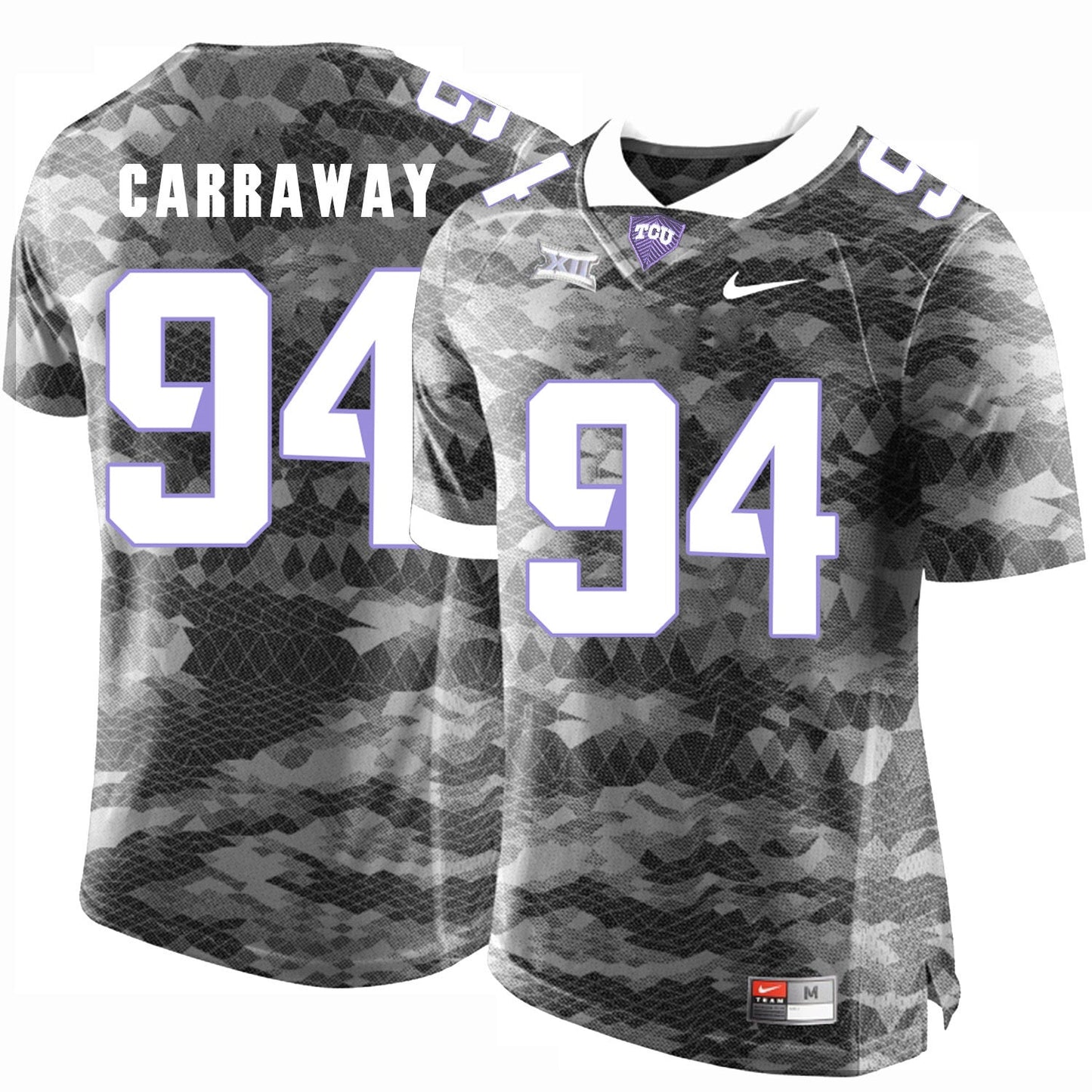 Josh Carraway 94 Grey College Football Jersey football jersey product view 1