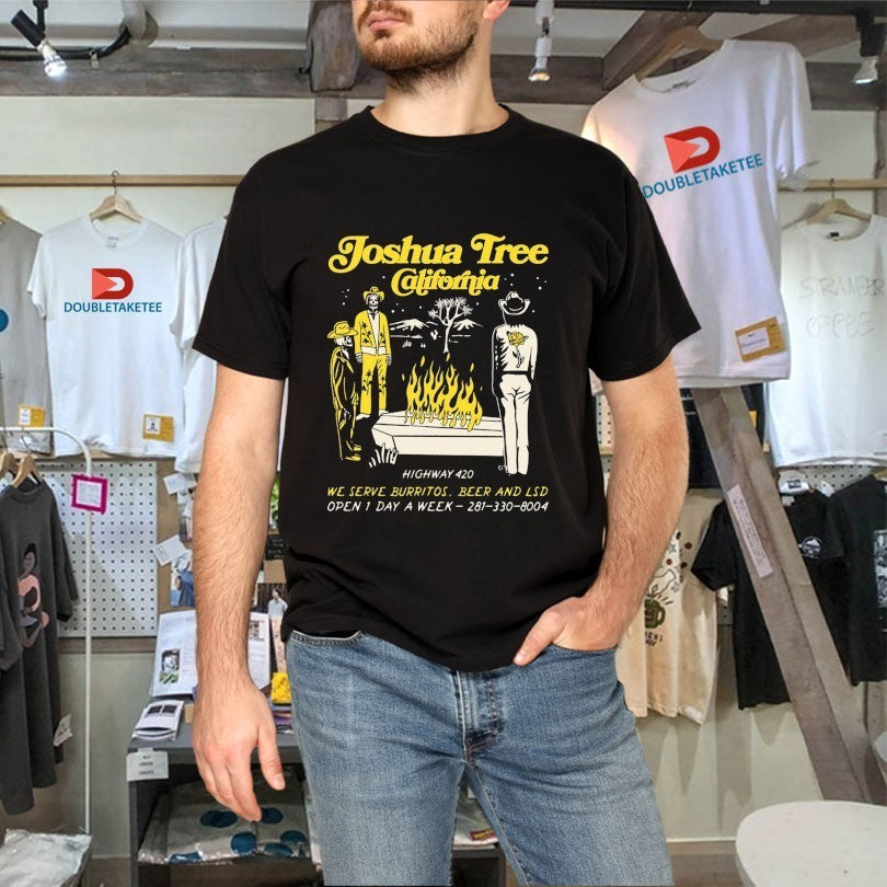 Joshua Tree California Highway 420 We Serve Burritos - Adult & Kids T-Shirts, Sweatshirts & Hoodies apparel design preview 4