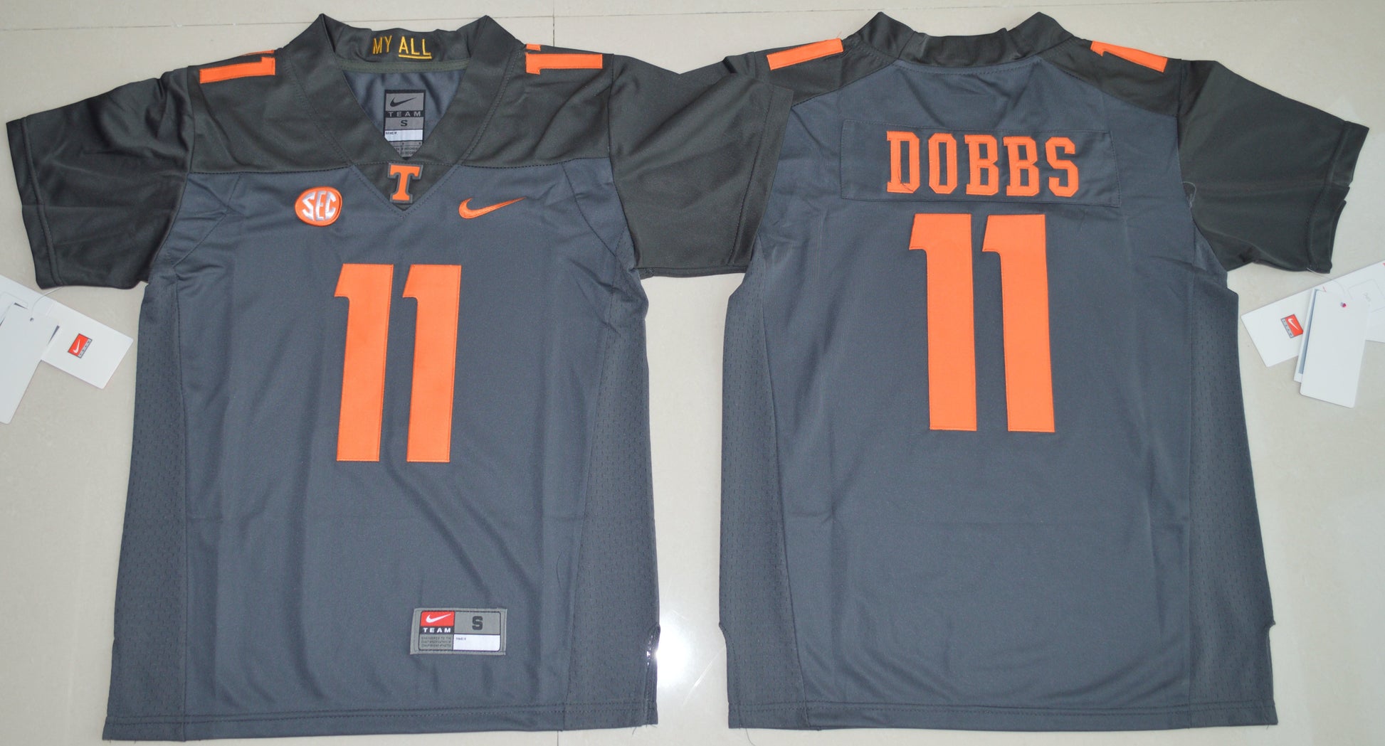 Joshua Dobbs 11 Gray Youth College Football Jersey football jersey product view 1