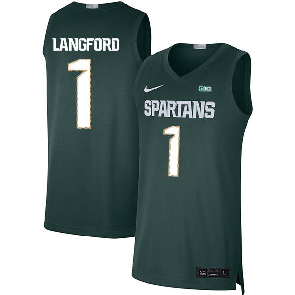 Joshua Langford 1 Green College Football Jersey football jersey product view 1