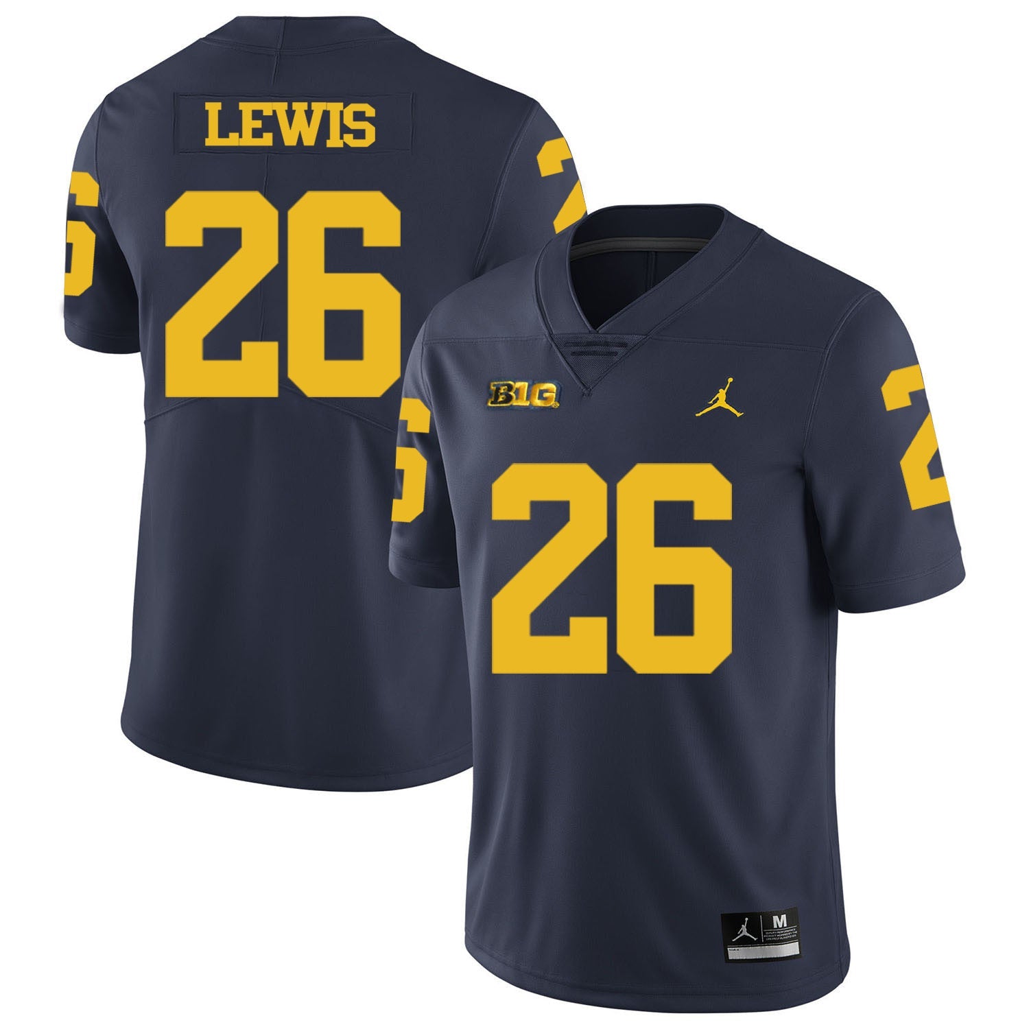 Jourdan Lewis 26 Blue College Football Jersey football jersey product view 1