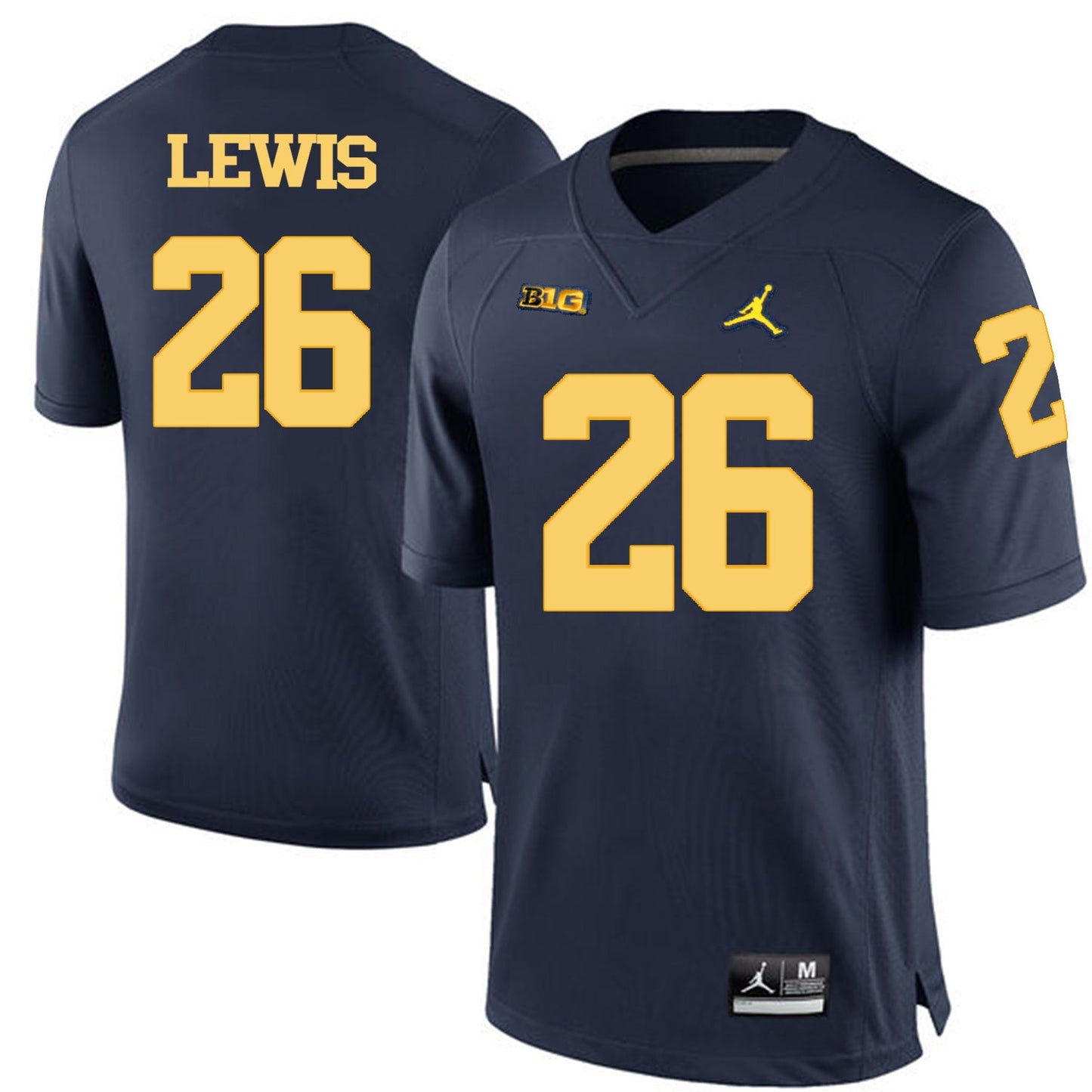 Jourdan Lewis 26 Navy Blue College Football Jersey football jersey product view 1