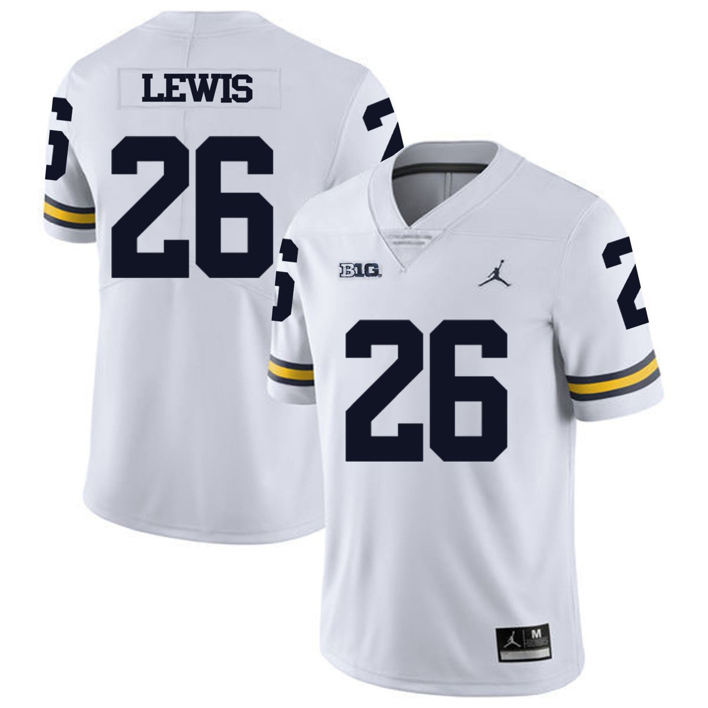 Jourdan Lewis 26 White Style 1 College Football Jersey football jersey product view 1