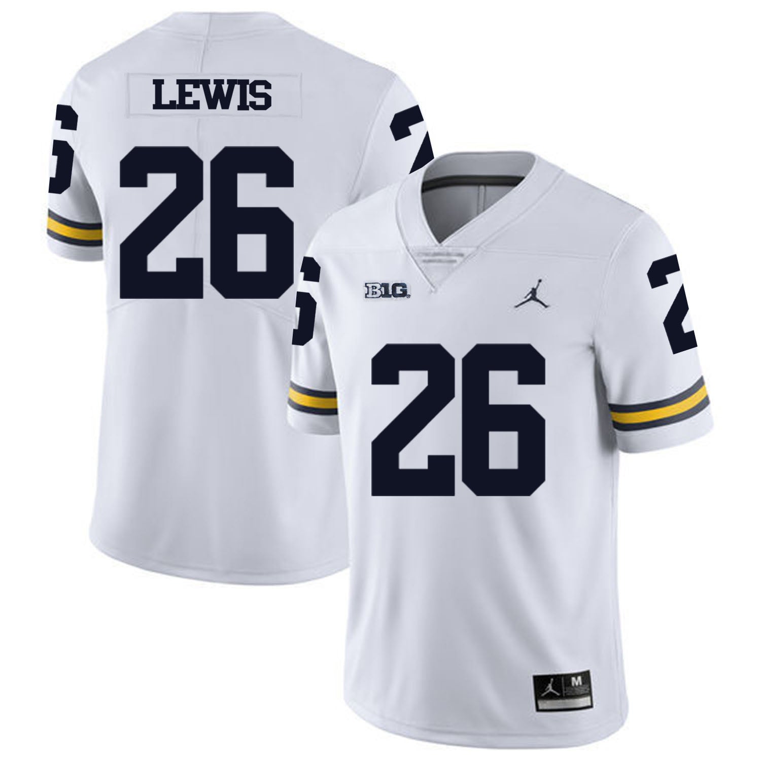Jourdan Lewis 26 White Style 1 College Football Jersey football jersey product view 1
