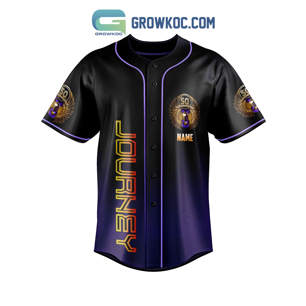 Journey 50th Anniversary Freedom Tour Baseball Jersey baseball jersey product view 3