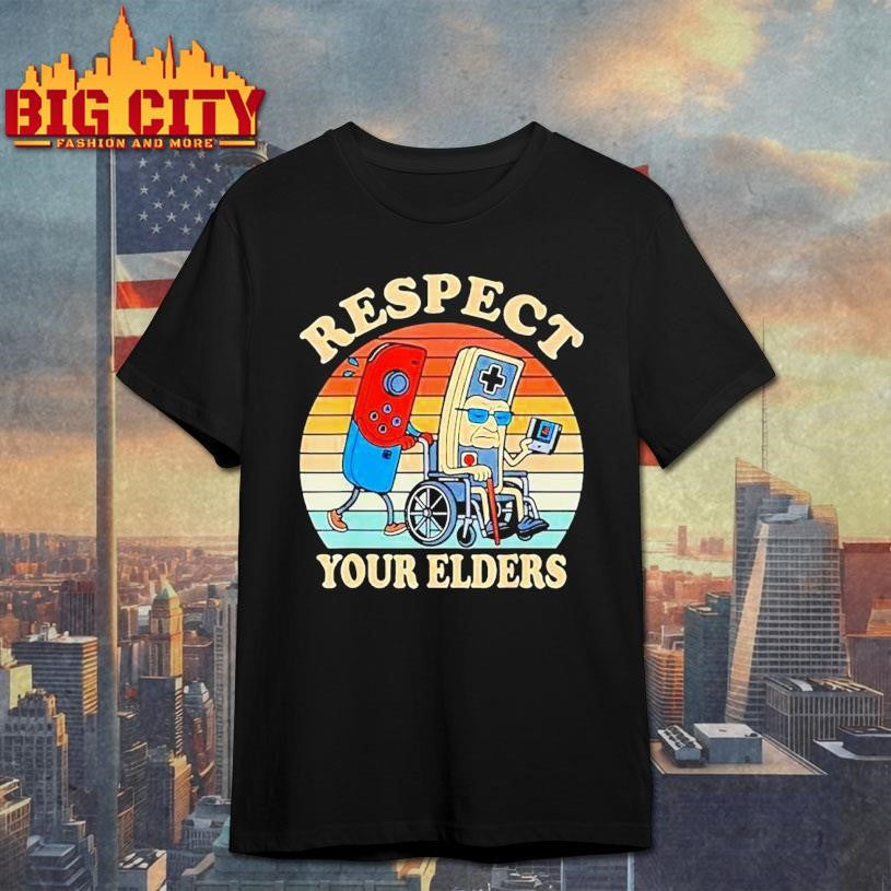 Joy-con Push Nes Control Respect Your Elders Vintage Shirt Unisex T-shirt, Sweatshirt, Hoodie, Long Sleeve Tee - T-Shirt, Sweatshirt, Hoodie