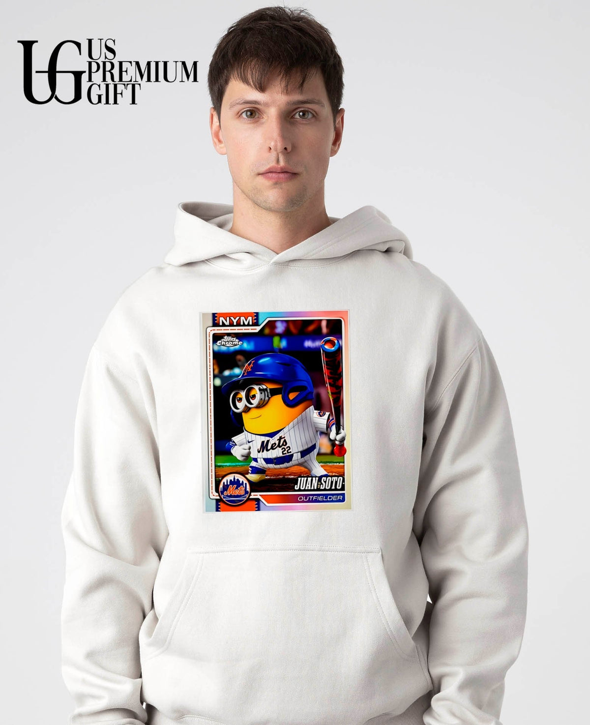 Juan Soto New York Mets baseball Topps Chrome Card - Adult & Kids T-Shirts, Sweatshirts & Hoodies apparel design preview 5