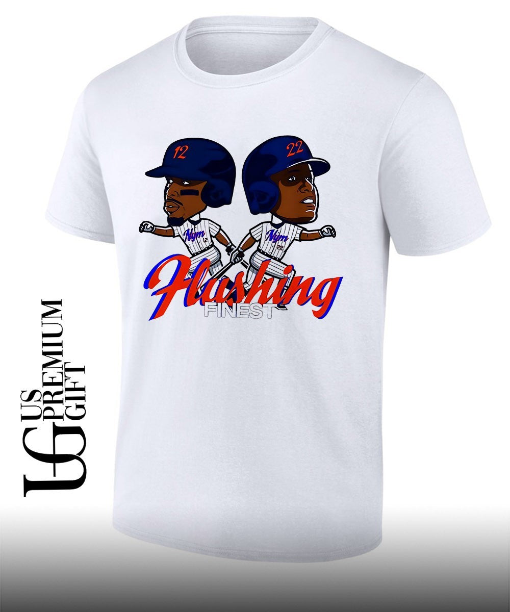 Juan Soto vs Francisco Lindor. Flushing Finest New York Mets baseball caricature shirt Unisex T-shirt, Sweatshirt, Hoodie, Long Sleeve Tee - T-Shirt, Sweatshirt, Hoodie