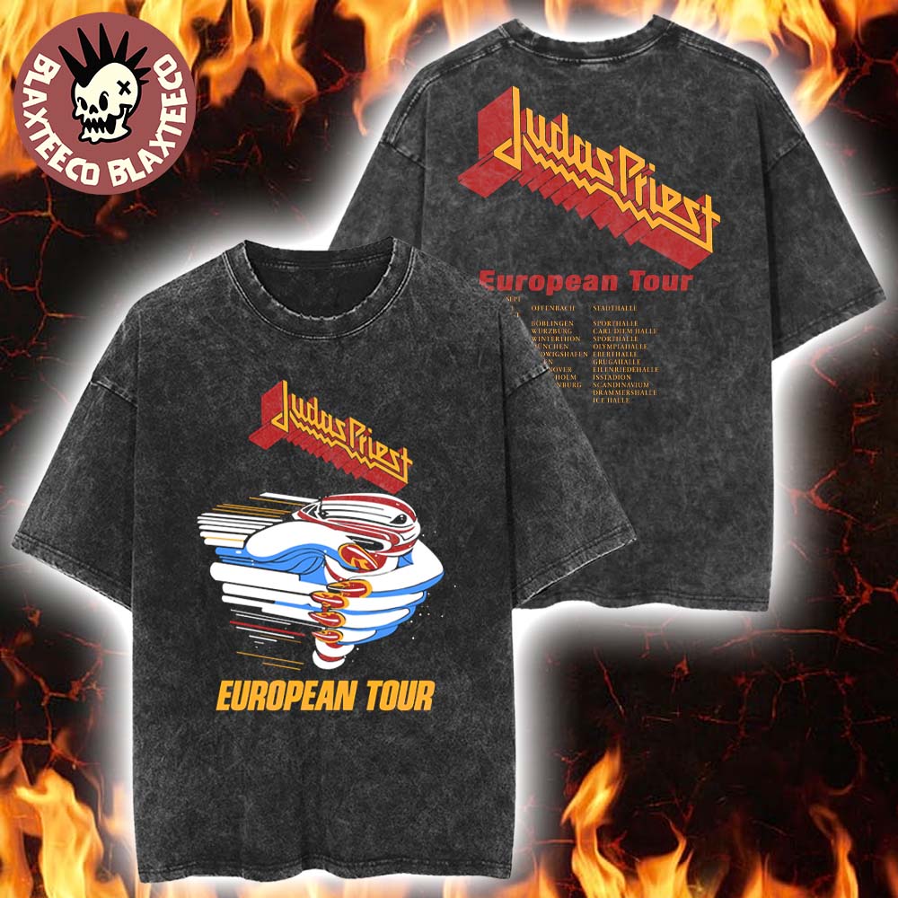 Judas Priest Celebrate 40 Years Of Turbo European Tour 1986 T-Shirt Unisex T-shirt, Sweatshirt, Hoodie, Long Sleeve Tee - T-Shirt, Sweatshirt, Hoodie