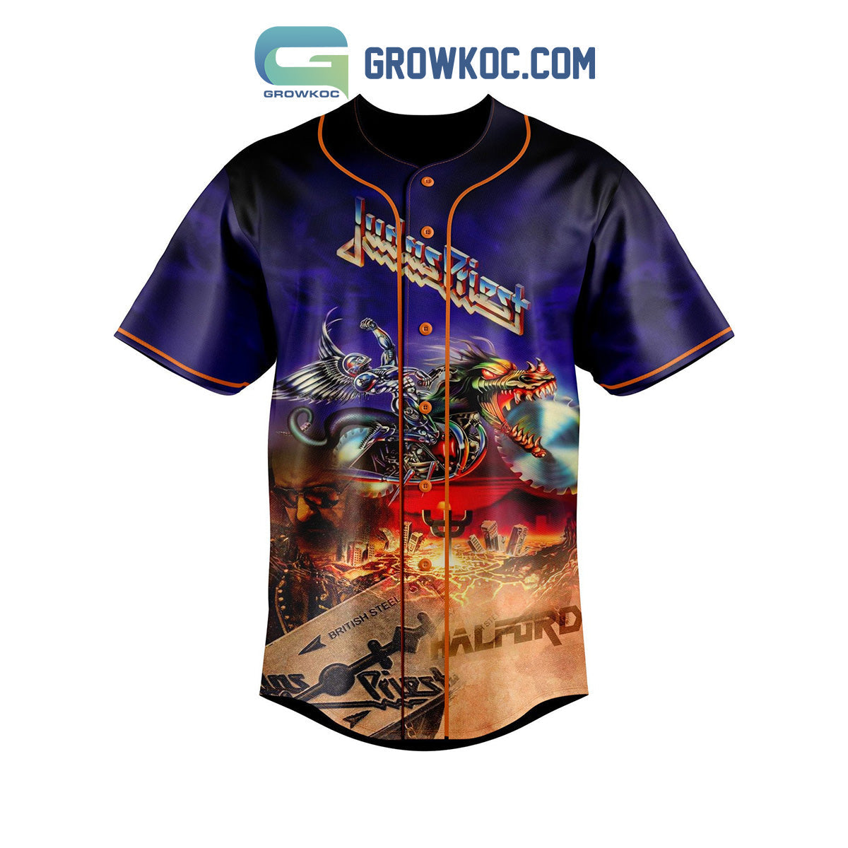 Judas Priest Invincible Shield Tour Baseball Jersey baseball jersey product view 2