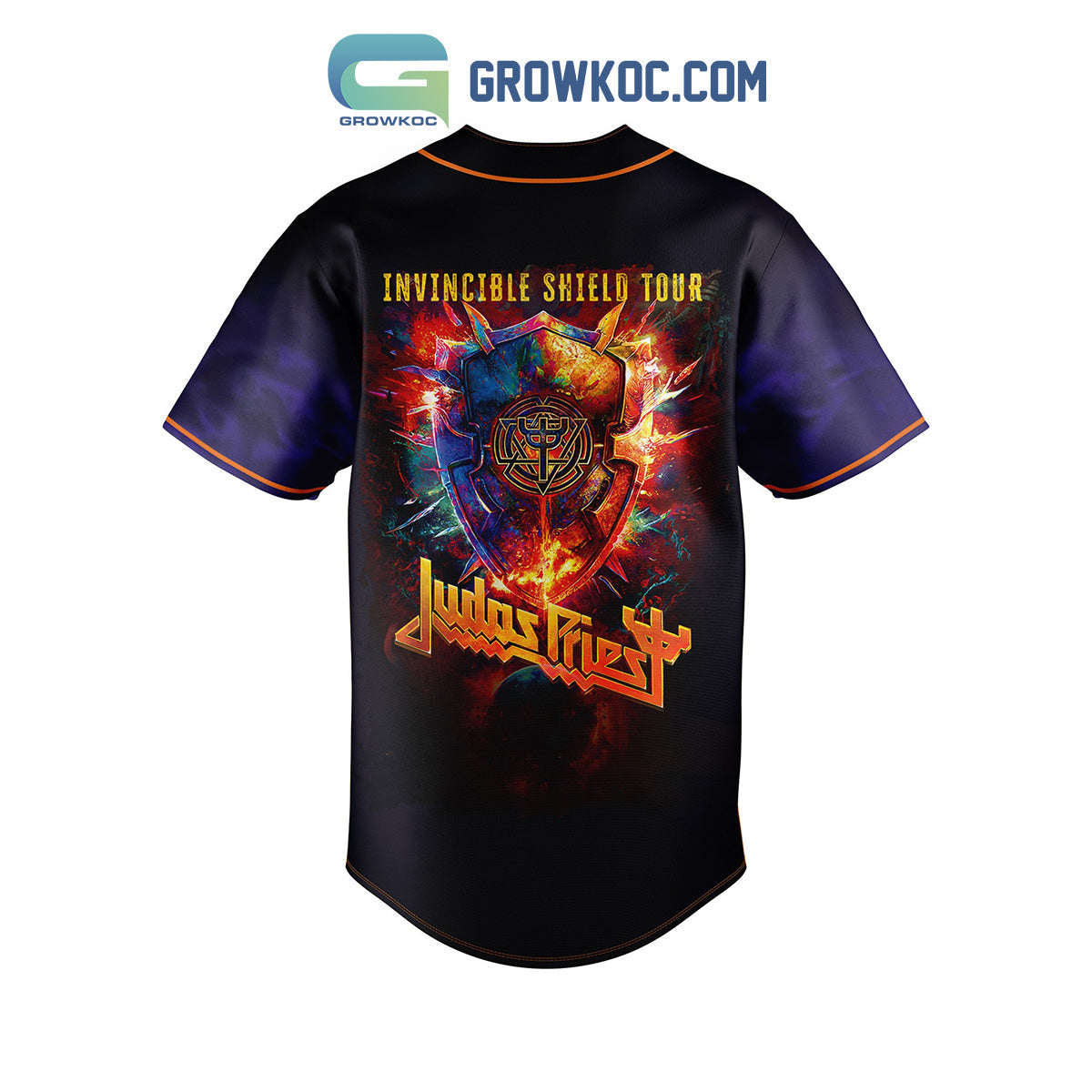 Judas Priest Invincible Shield Tour Baseball Jersey baseball jersey product view 3