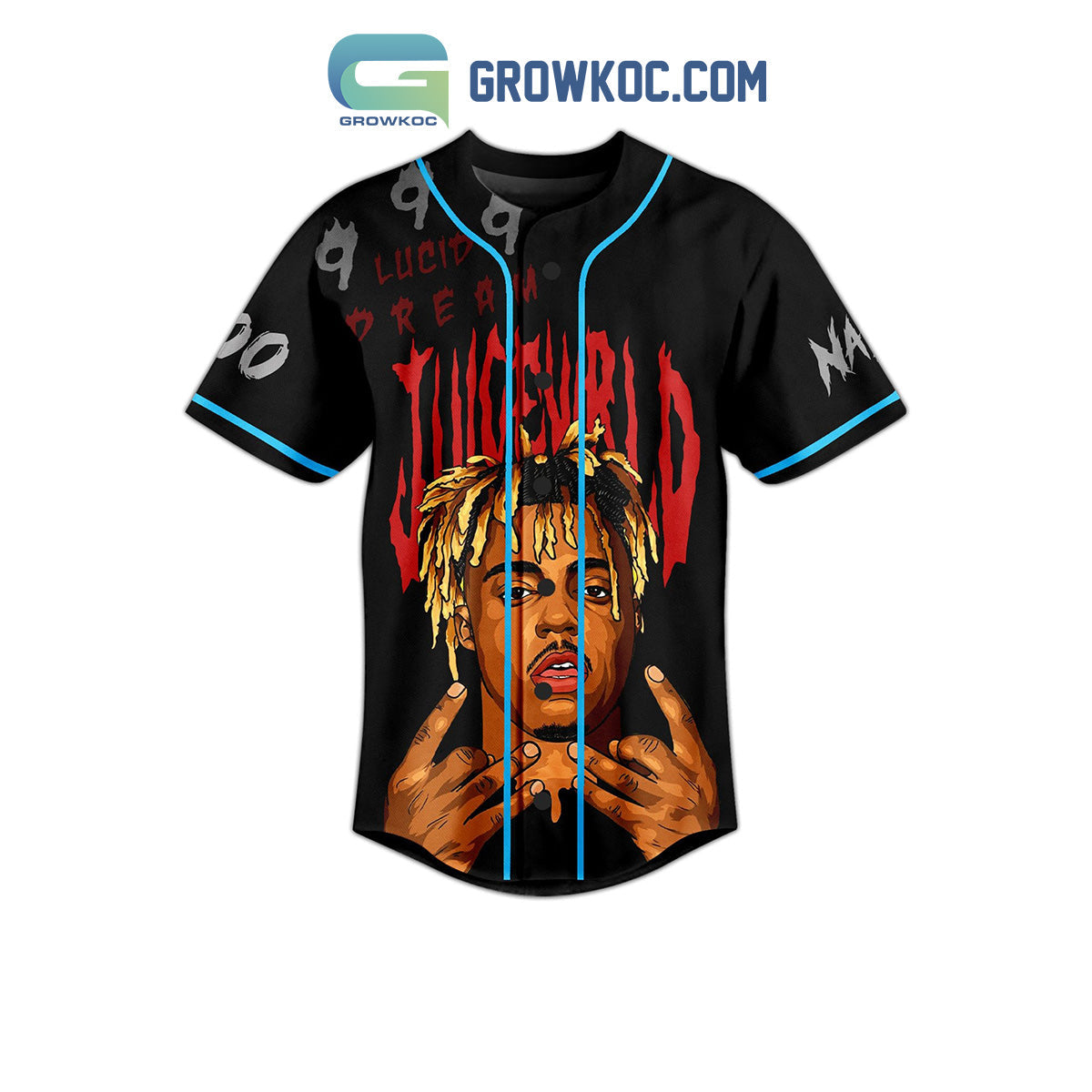 Juice WRLD Who Knew Evil Girls Had The Prettiest Face Personalized Baseball Jersey baseball jersey product view 2