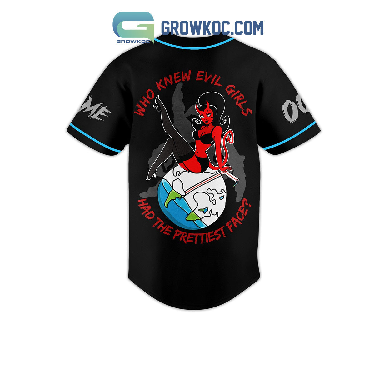 Juice WRLD Who Knew Evil Girls Had The Prettiest Face Personalized Baseball Jersey baseball jersey product view 3