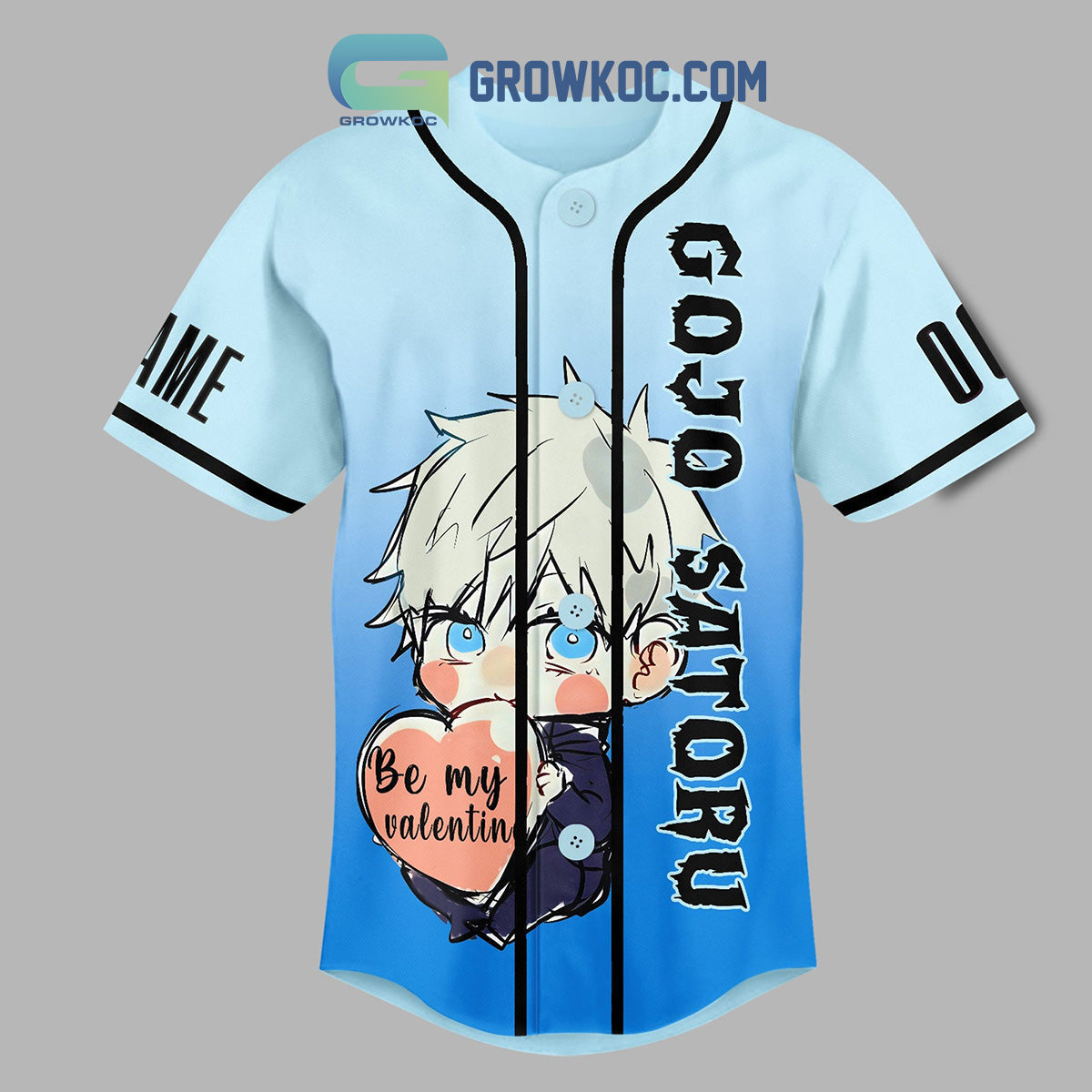 Jujutsu Kaisen Satoru Gojo Be My Valentine Personalized Baseball Jersey baseball jersey product view 2