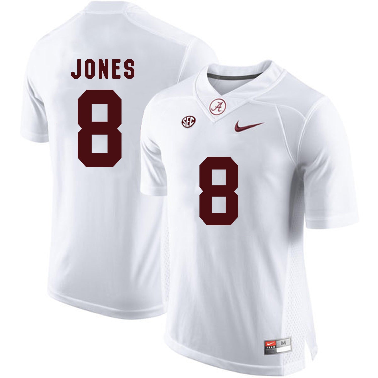 Julio Jones 8 White College Football Jersey football jersey product view 1