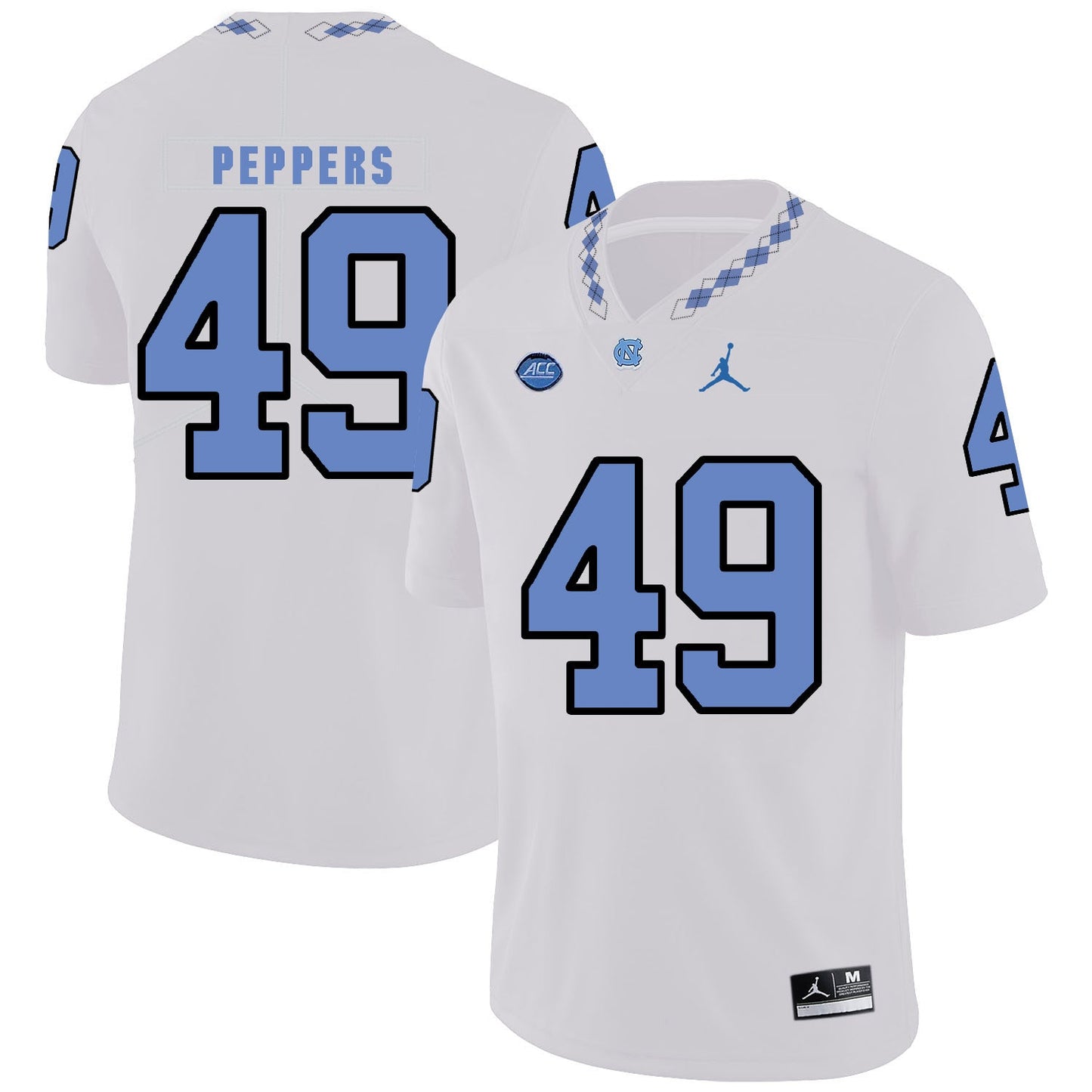 Julius Peppers 49 White College Football Jersey football jersey product view 1