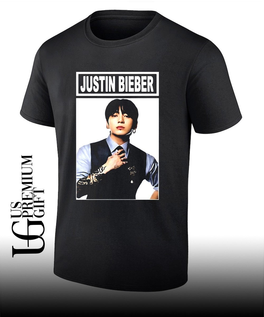 Jungkook Justin Bieber shirt Unisex T-shirt, Sweatshirt, Hoodie, Long Sleeve Tee - T-Shirt, Sweatshirt, Hoodie