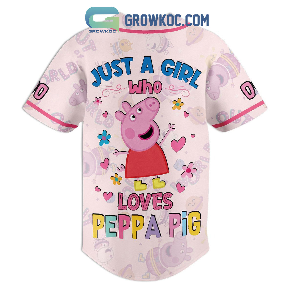 Just A Girl Who Loves Peppa Pig Personalized Baseball Jersey baseball jersey product view 3