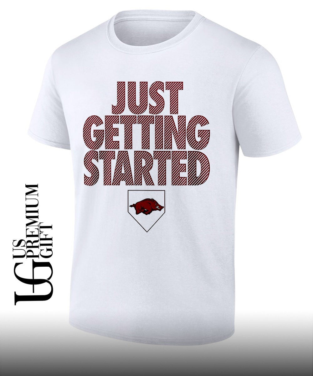 Just Getting Started Arkansas Razorbacks Softball 2026 Womens College World Series shirt Unisex T-shirt, Sweatshirt, Hoodie, Long Sleeve Tee - T-Shirt, Sweatshirt, Hoodie
