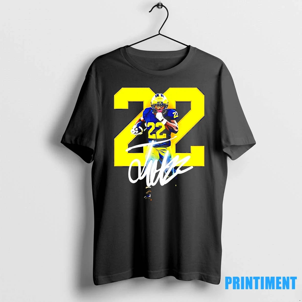 Justice Haynes Michigan Wolverines No 22 Signature Tshirts Sweater Unisex T-shirt, Sweatshirt, Hoodie, Long Sleeve Tee - T-Shirt, Sweatshirt, Hoodie