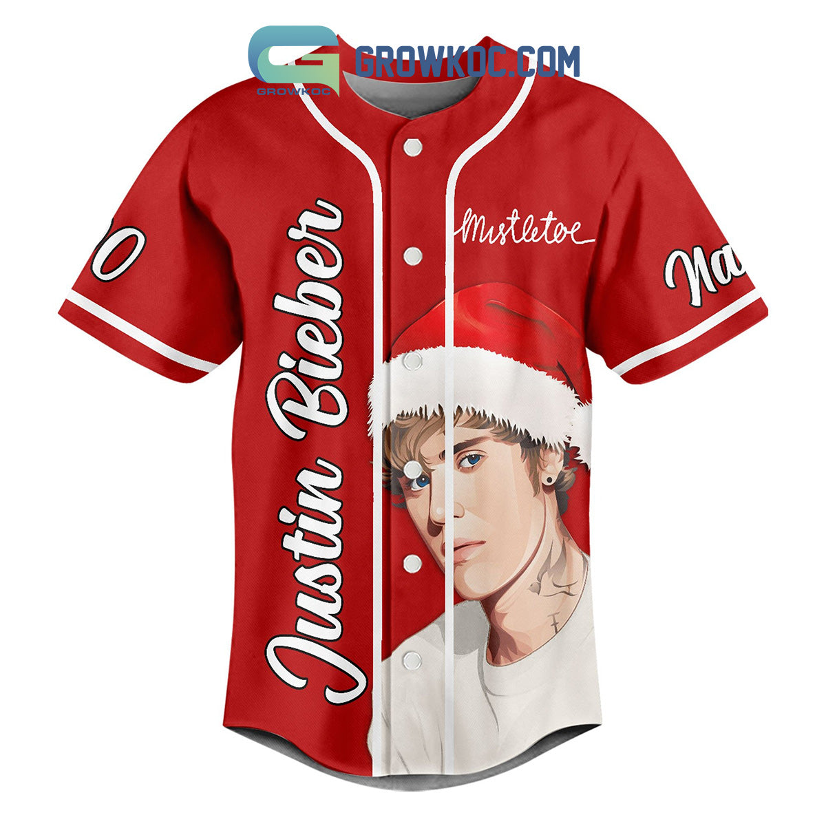 Justin Bieber I’mma Be Under The Mistletoe Christmas Personalized Baseball Jersey baseball jersey product view 3