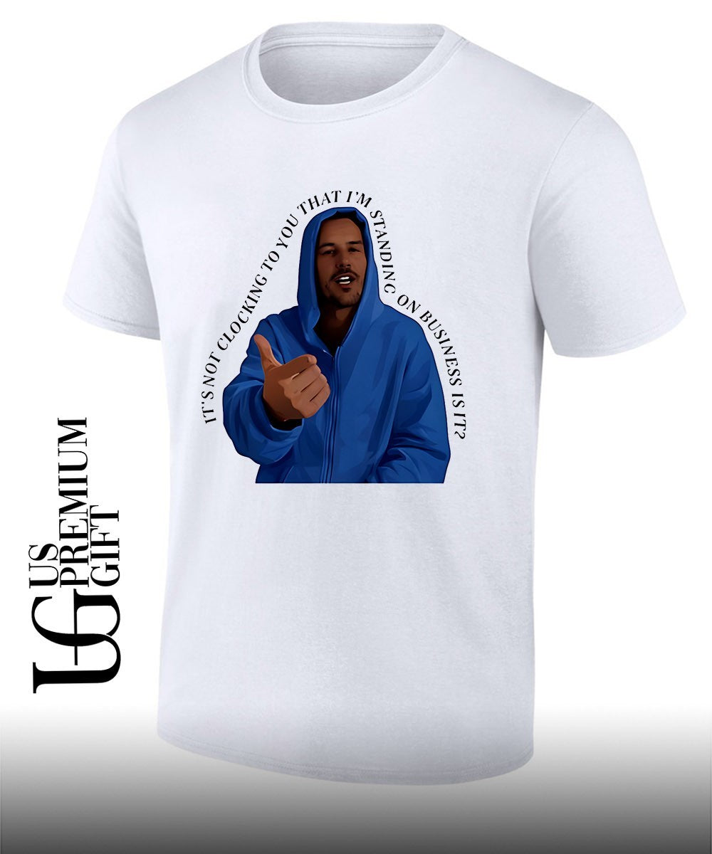 Justin Bieber wearing blue hoodie its not clocking to you that im standing on business is it meme shirt - T-Shirt, Sweatshirt, Hoodie