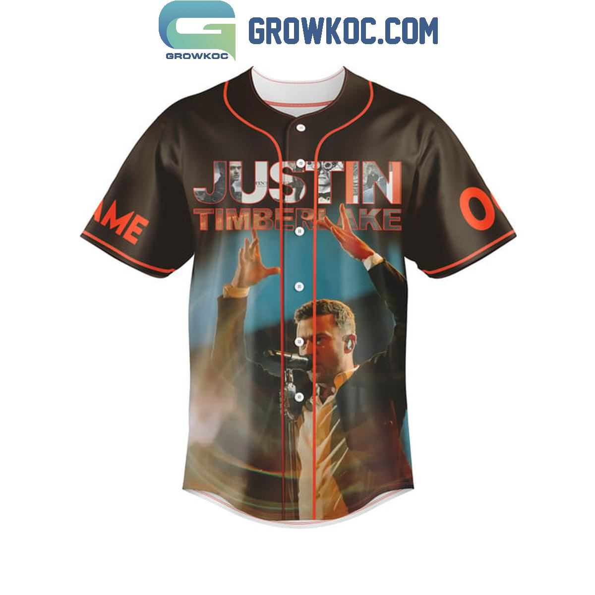 Justin Timberlake The Forget Tomorrow World Tour 2025 Personalized Baseball Jersey baseball jersey product view 2