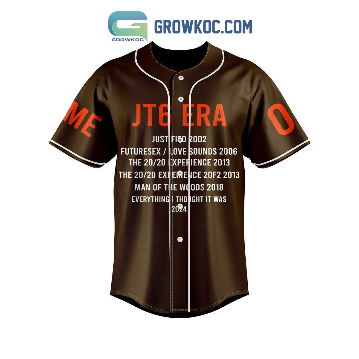 Justin Timberlake The World Tour Performance Personalized Baseball Jersey baseball jersey product view 2