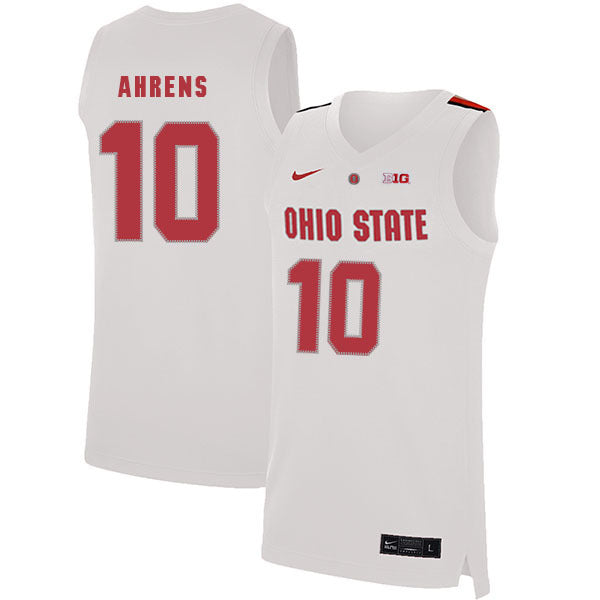 Justin Ahrens 10 White College Football Jersey football jersey product view 1