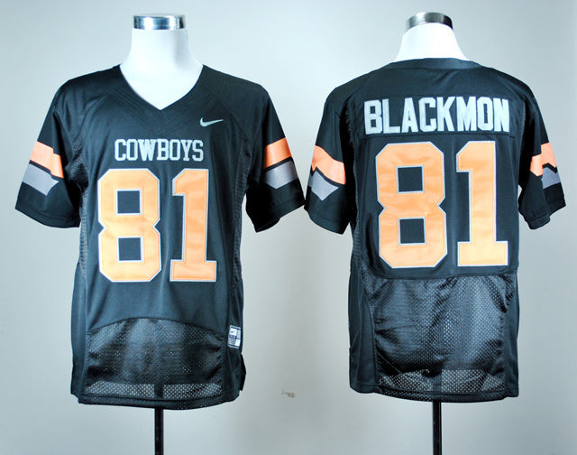 Justin Blackmon 81 Black Battle Edition College Football Jersey football jersey product view 1