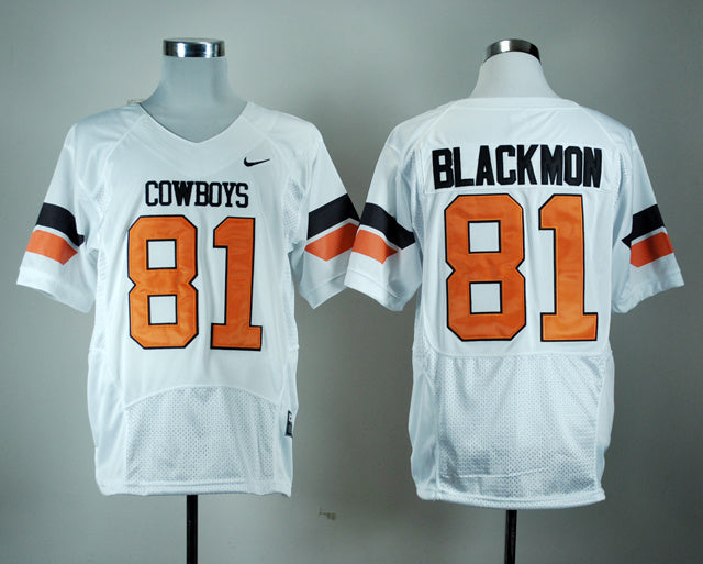 Justin Blackmon 81 White Battle Edition College Football Jersey football jersey product view 1
