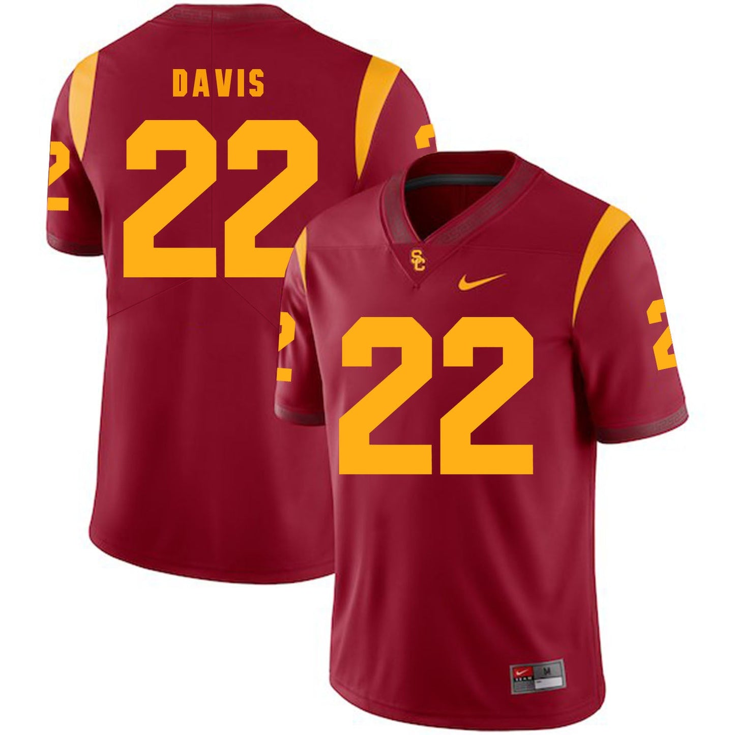 Justin Davis 22 Red College Football Jersey football jersey product view 1
