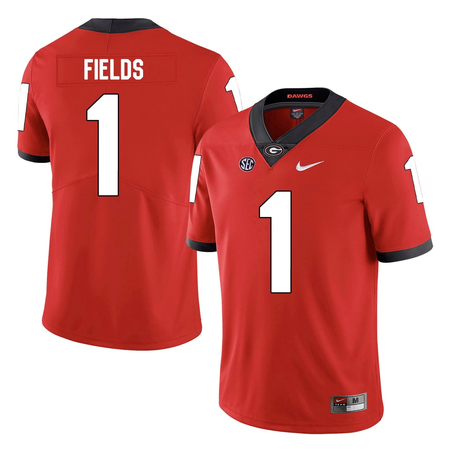 Justin Fields 1 Red College Football Jersey football jersey product view 1