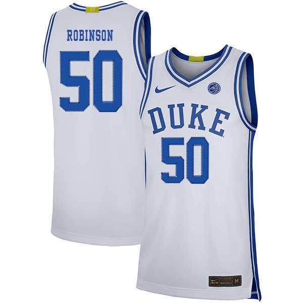 Justin Robinson 50 White College Football Jersey football jersey product view 1